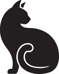 Cat Silhouette vector elegant sitting pet icon for logo  © Parrot Graphic