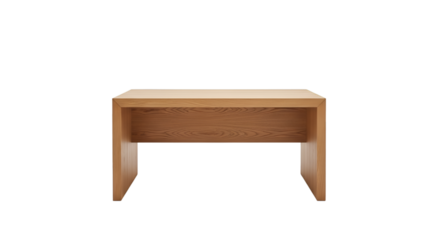 Minimalist Wooden Desk with Clean Lines on Black Background