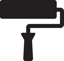 Paint roller Silhouette vector simple painting tool icon for home renovation and  vector design

