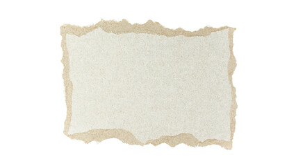 Torn paper texture with rough edges isolated on transparent background.