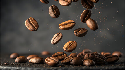 coffee-beans-falling-in-mid air rich-textures
