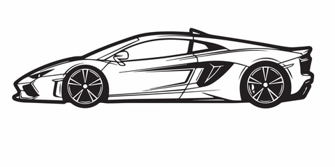 black car isolated on white