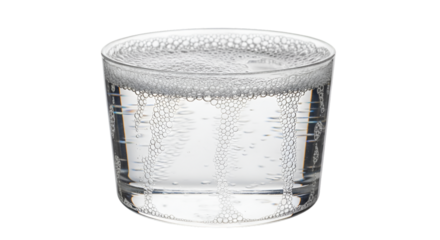 Glass of sparkling water with bubbles soda carbonated