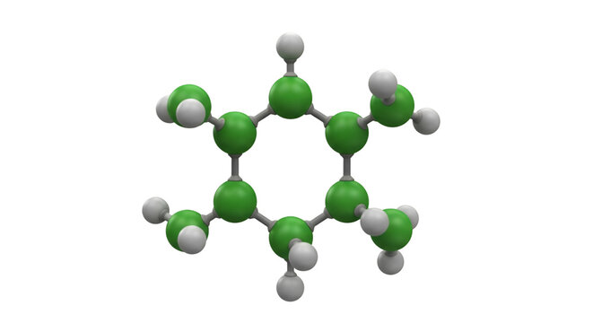 Molecular Model of Cyclohexane with Transparent Background