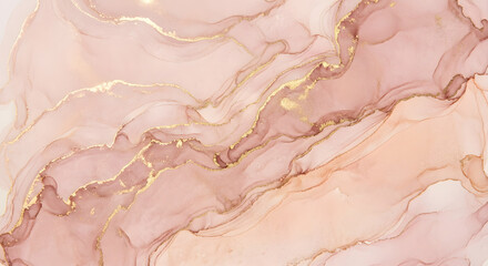 Elegant Pink Marble Background with Gold Veins Suitable for Luxury Design and Decorative Projects
