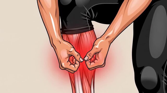 Detailed Illustration Showing Hand Manipulation of Forearm Tendons and Muscles for Flexor Strain