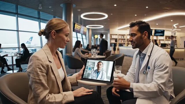 Compassionate Medical Consultation Between Female Patient And Male Doctor In Modern Hospital Setting