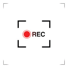 Recording indicator icon on white background