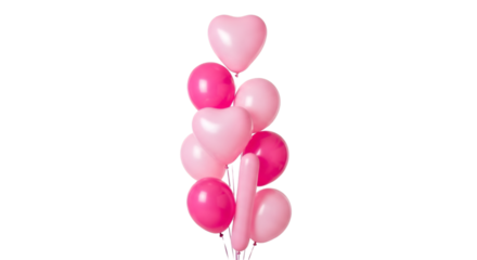 Bunch of Pink Balloons Heart Shaped and Round celebration