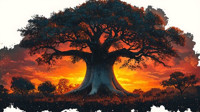 Majestic burning tree mystical high resolution picture