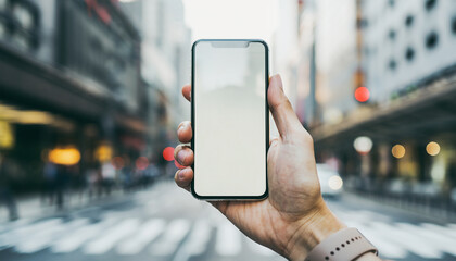 Mobile online shopping concept in Japan with smartphone