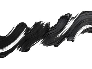 Energetic black textured brush stroke with dynamic movement, ideal for bold compositions, grunge effects, artistic layouts, and modern branding elements.