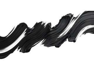 Energetic black textured brush stroke with dynamic movement, ideal for bold compositions, grunge effects, artistic layouts, and modern branding elements.