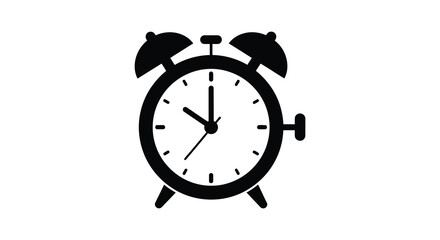 A striking black clock face displaying ten o clock presented as a bold silhouette