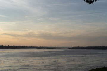 sunset over the river