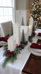 white wooden houses with candles