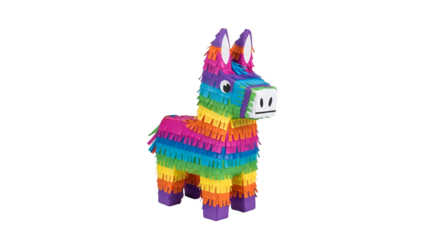 Colorful Donkey Pi?ata on Black Background animal party