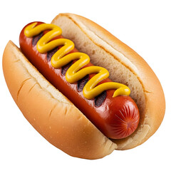 A delicious hot dog with mustard on a bun