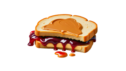 cake with strawberry jam.Peanut Butter & Jelly Sandwich: A simple, classic lunch