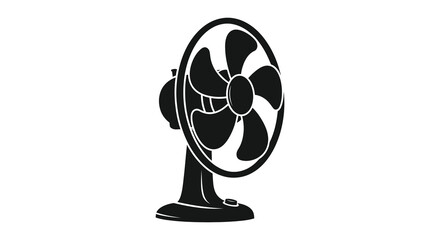 Obraz premium A vintage electric fan design presented in a striking black and white silhouette