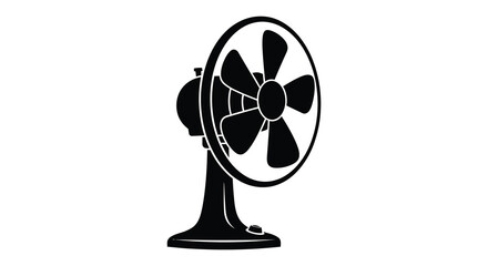 Obraz premium A vintage electric fan design in a striking black and white artistic silhouette