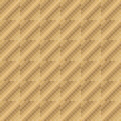 Seamless abstract geometric pattern with small repetitive white diamond shaped floral motifs set against a warm oak brown background with a soft subtle diagonal gradient texture