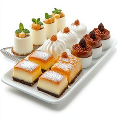 Assorted Elegant Desserts White Platter