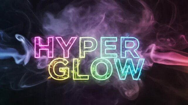 Colorful Neon Smoke with Glowing Text Amplifying Hyper Glow Visual Effect