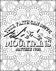 Bible Verse Coloring Page for Adults. Holy Bible Quote Coloring Page