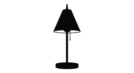Obraz premium A minimalist depiction of a sleek modern table lamp in striking black silhouette