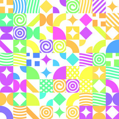 Colorful abstract geometric seamless pattern background. 3d rendering.