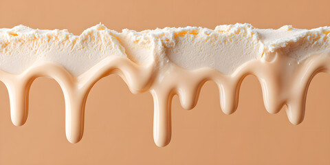 Silky Cream Flowing Over a Melting Sweet Treat