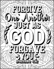 Bible Verse Coloring Page for Adults. Holy Bible Quote Coloring Page
