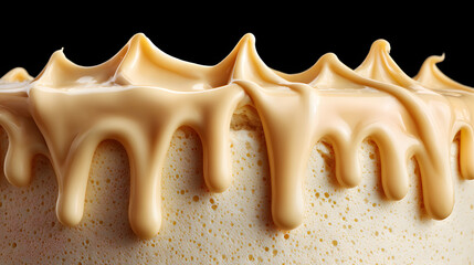Creamy Dessert Melting with Smooth Dripping Texture