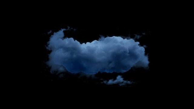 Dark blue storm cloud on black screen. Atmosphere nature weather storm dark moody ominous