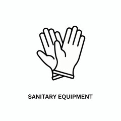 Fototapeta premium Clean hands protection icon representing sanitary equipment and hygiene safety with gloves