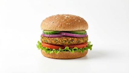Delicious veggie burger with fresh ingredients