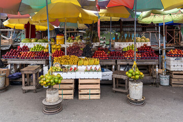 Guyana, Georgestown, fruit and vegetable stalls on the market