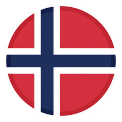 Obraz premium Norway flag emblem round shape