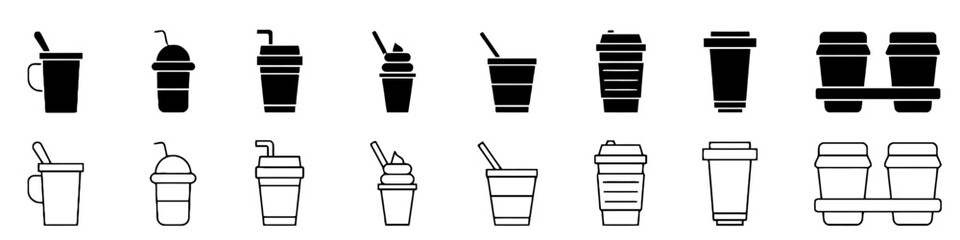 Coffee and drink cup set beverage takeaway