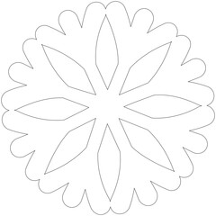 Snowflake. Snowflake for coloring page. Winter symbol. Christmas ornament
