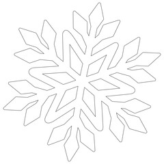 Snowflake. Snowflake for coloring page. Winter symbol. Christmas ornament