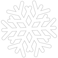 Snowflake. Snowflake for coloring page. Winter symbol. Christmas ornament