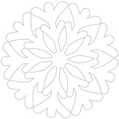 Snowflake. Snowflake for coloring page. Winter symbol. Christmas ornament