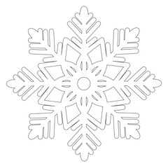 Snowflake. Snowflake for coloring page. Winter symbol. Christmas ornament