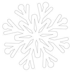 Snowflake. Snowflake for coloring page. Winter symbol. Christmas ornament