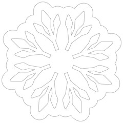 Snowflake. Snowflake for coloring page. Winter symbol. Christmas ornament