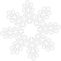 Snowflake. Snowflake for coloring page. Winter symbol. Christmas ornament