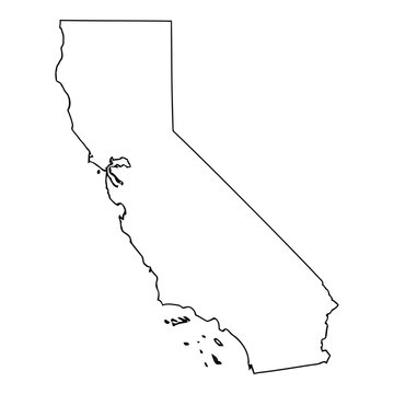 Simple outline map of california