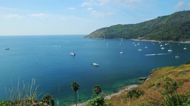 Nai Han Beach area ocean view in Phuket, Thailand. Nai Han Beach is a quiet, compact seaside resort in Phuket Island, Thailand.